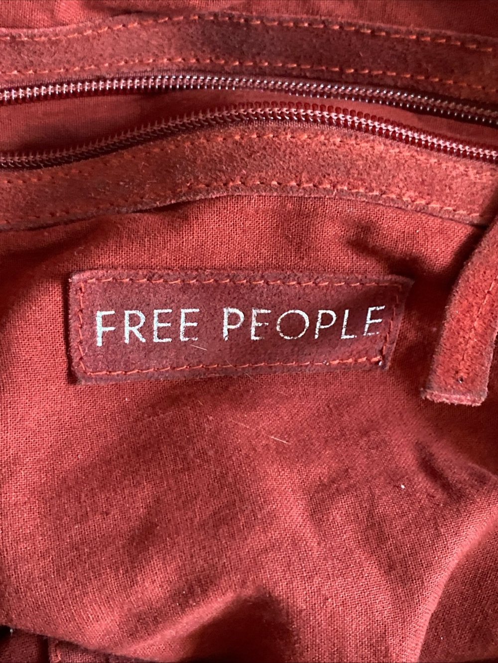 Free People Roma Rust Red Suede Hobo Shoulder Bag - Picture 3 of 13